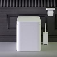 KNIEF Glam Унитаз напольный безободковый 58х39х42 см, с сиденьем микролифт петли хром цвет белый матовый