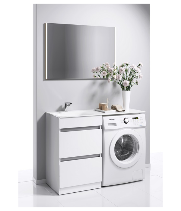 "Forma" тумба под умывальник с ящками, цвет белый, FOR01052, ТМ «AQWELLA»