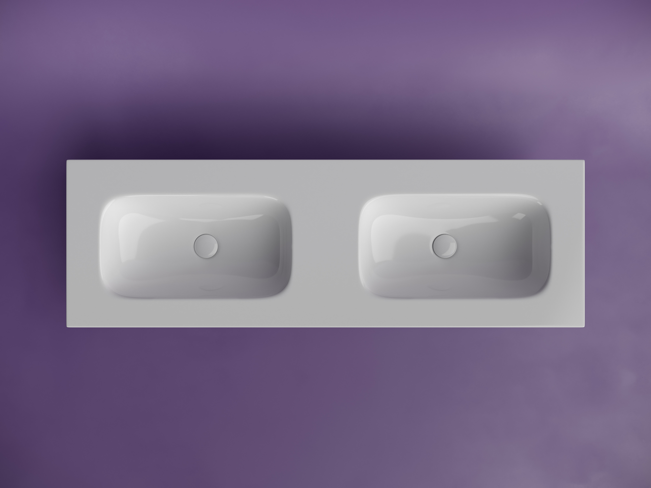 Раковина накладная мебельная Ceramicanova Грация (Grace) прямоугольная 1410x457x137 с двумя чашами без отверстий под смеситель цвет белый CN7022wx, артикул CN7022wx