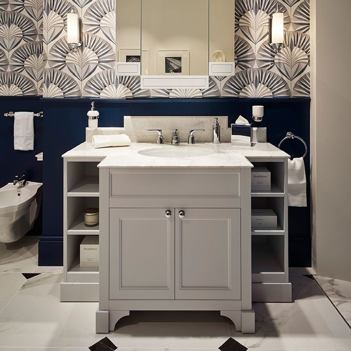 Devon Flair  Тумба под раковину 128х102 см, со столешницей из мрамора CALACATTA BORGHINI, раковина WHITE50 , цвет мебели  OFF WHITE, артикул FLAIROFCAL