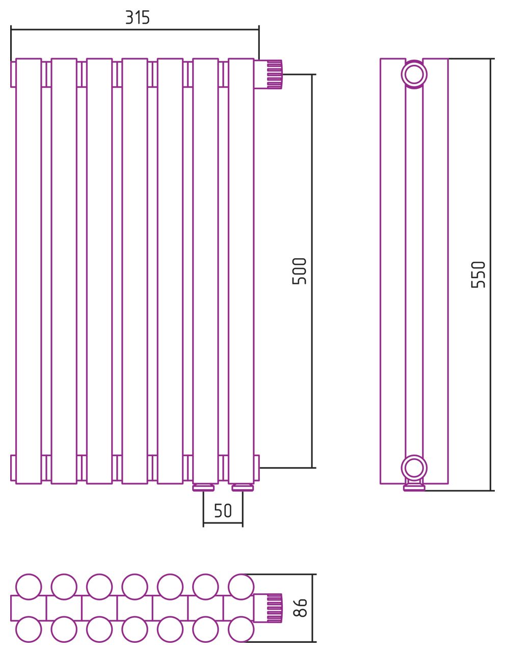 Отопительный радиатор ЭСТЕТ-11 н/ж EU50 500х315 / 7 сек (Состаренная БРОНЗА) Отопительный радиатор ЭСТЕТ-11 н/ж EU50 500х315 / 7 сек (Состаренная БРОНЗА)
