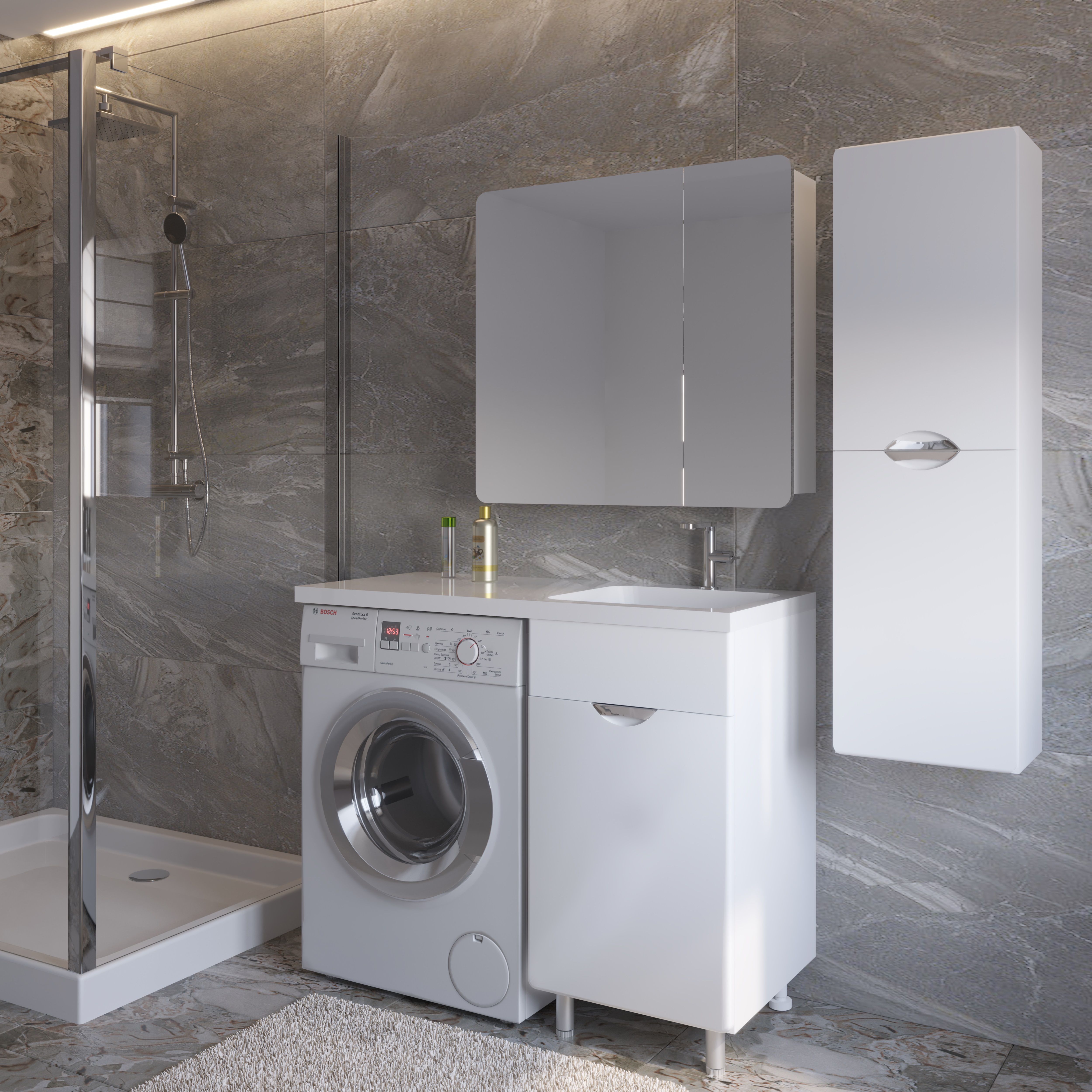 Шкаф-пенал подвесной "Кэтрин 35", универсальный, белый