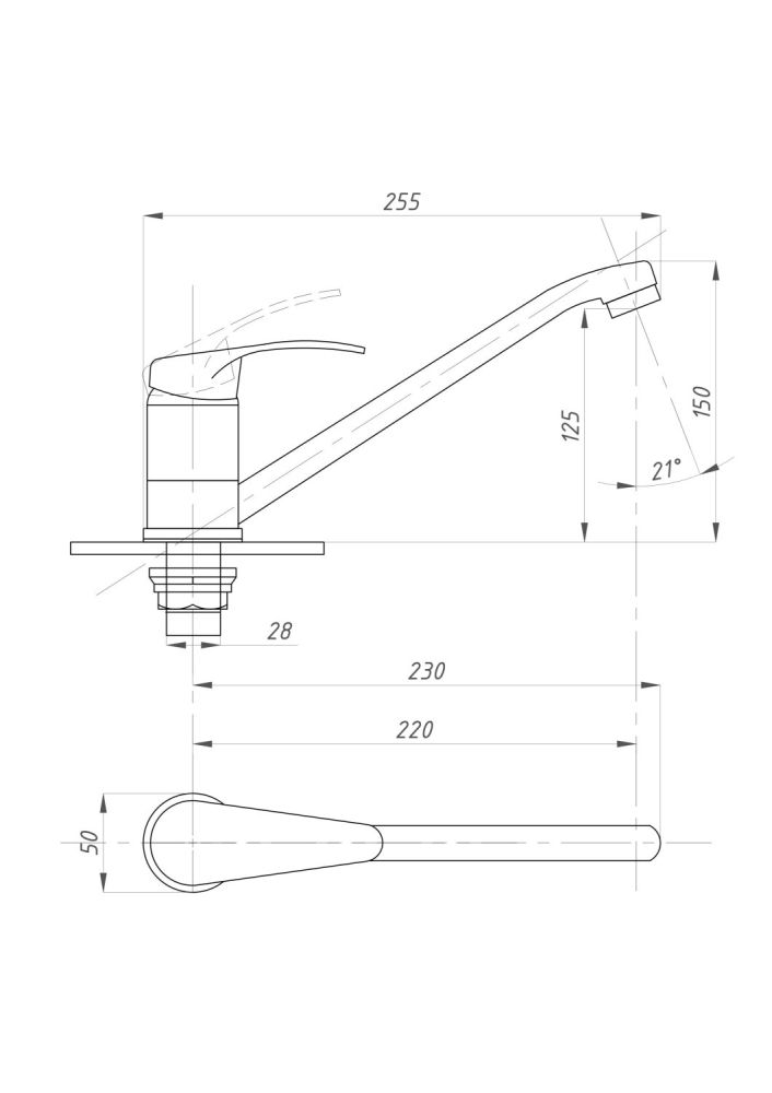 Смеситель для кухни ПРОФСАН КОМПЛЕКТАЦИЯ тип См-МОЦБА, См-УмОЦБА (PSM-104-31), артикул PSM-104-31