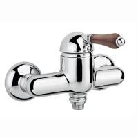 Nicolazzi Forest Смеситель для душа однорычажный, вывод снизу 1/2", ручки дерево, цвет: хром