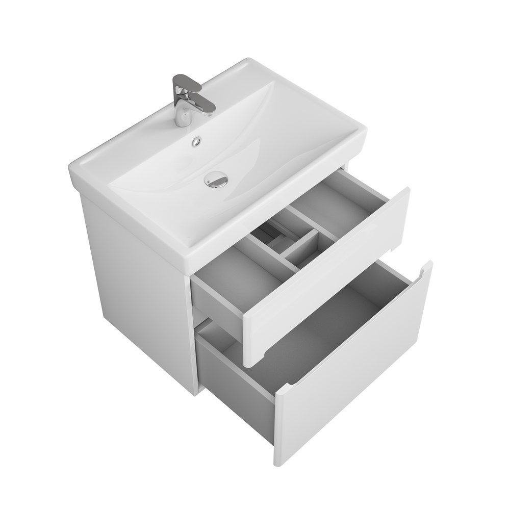 Тумба Nyborg 70, 2 ящика, белая