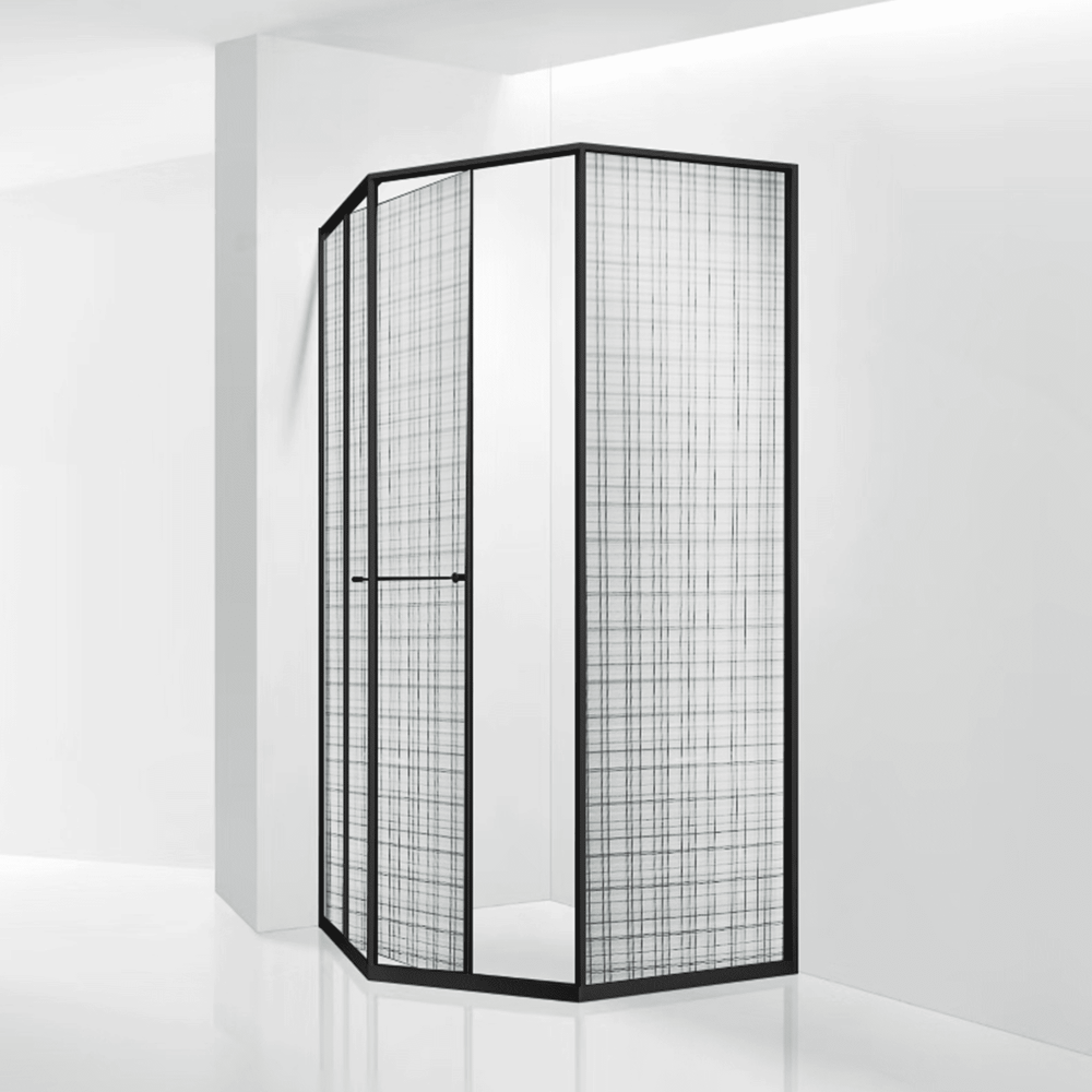 Душевой уголок RGW SV-82B "L" (Черная вуаль, 900x900)