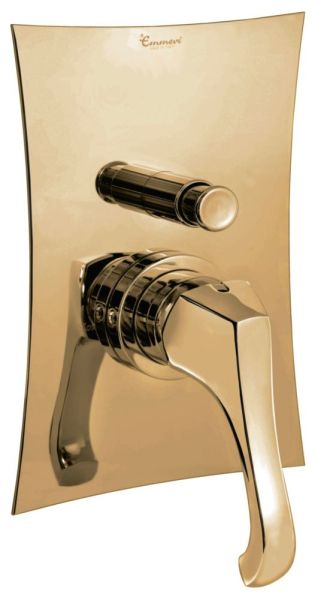 Emmevi Ares, встраиваемый в стену однорычажный смеситель для душа на 2 выхода, с кнопочным дивертером, цвет бронза