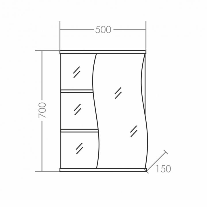 Зеркало "Волна-500" прав