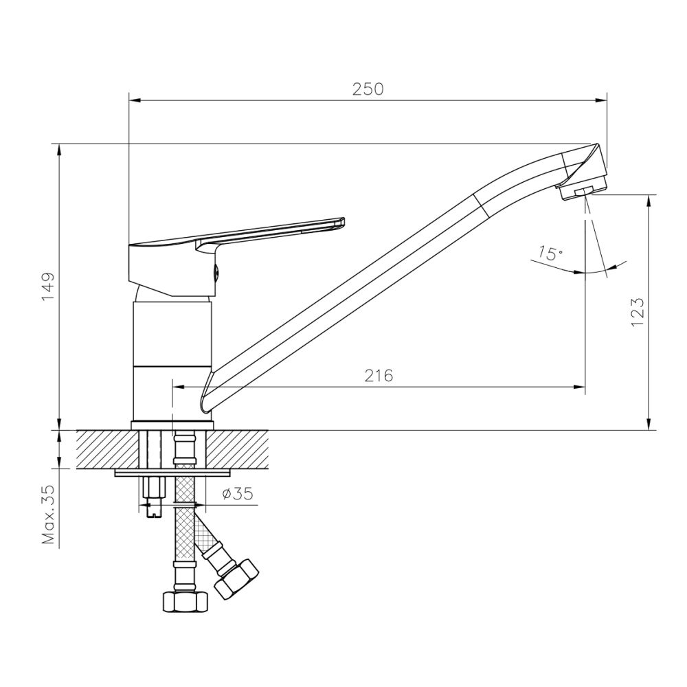 Смеситель для кухни DECOROOM DR22 (DR22018), артикул DR22018