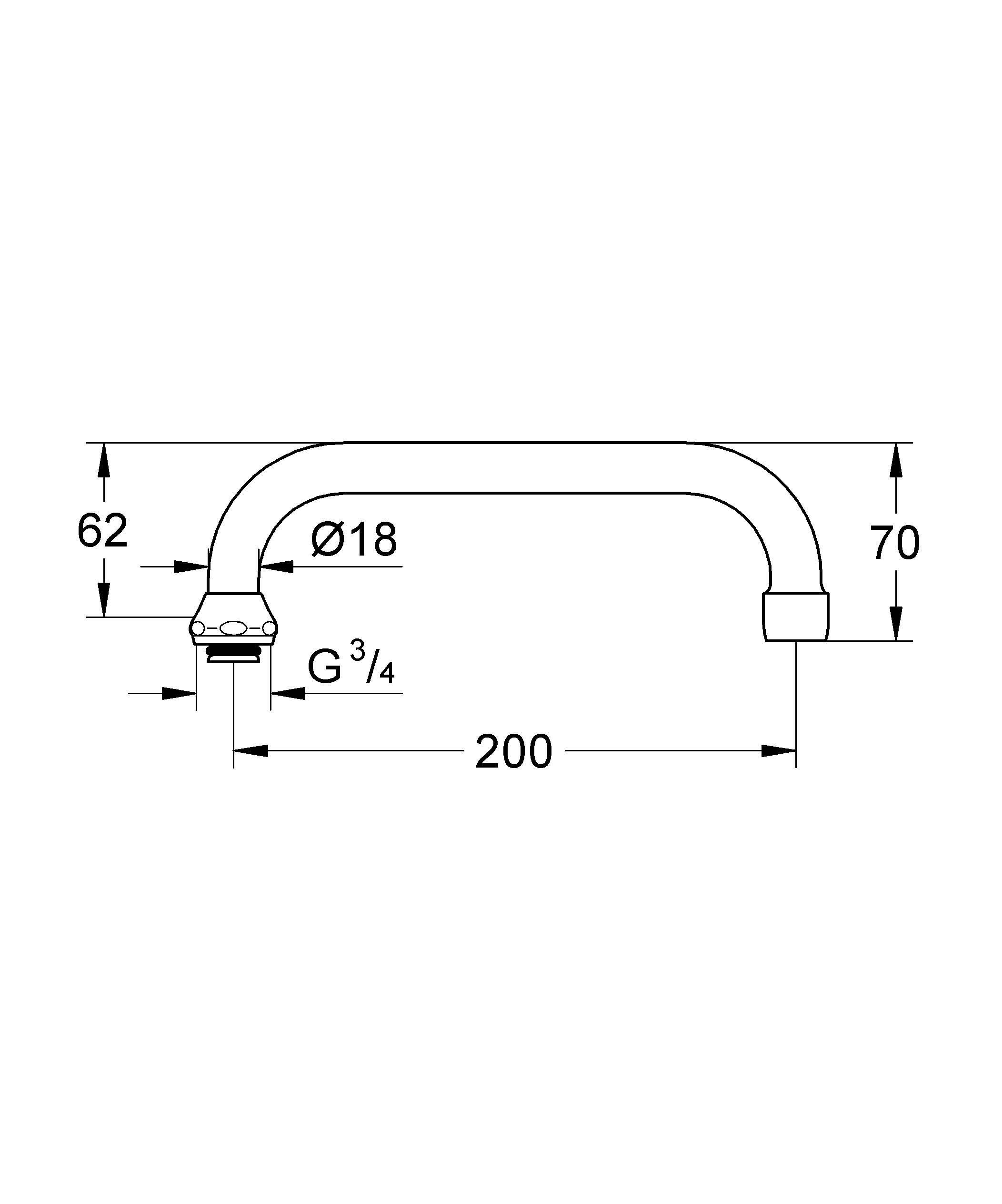 Излив для настенного смесителя для кухни GROHE, хром (13028000)