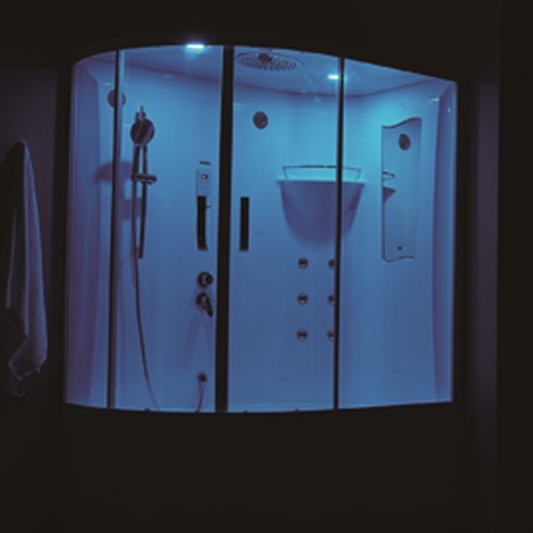 Душевой бокс SSWW BU103B R 150х100 с баней профиль Белый задняя стенка Белая