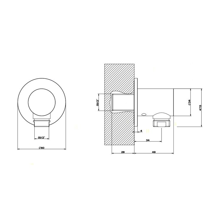GESSI 316 Вывод воды на 1/2", цвет: steel brushed