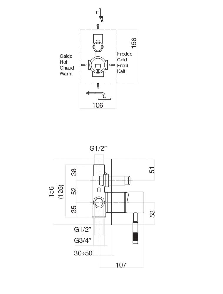 Смеситель для душа Fiore XENON 44NN7517, черный