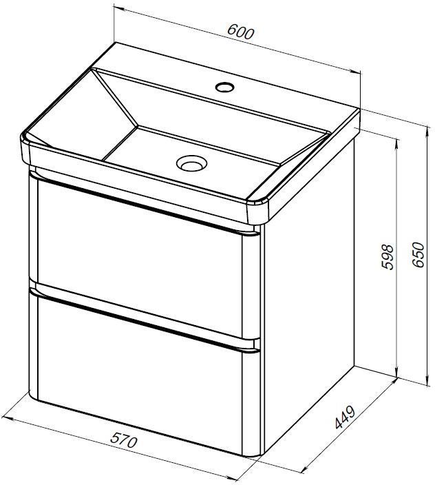 Тумба под раковину Aquanet Эмбер 60 черный матовый Тумба под раковину Aquanet Эмбер 60 черный матовый