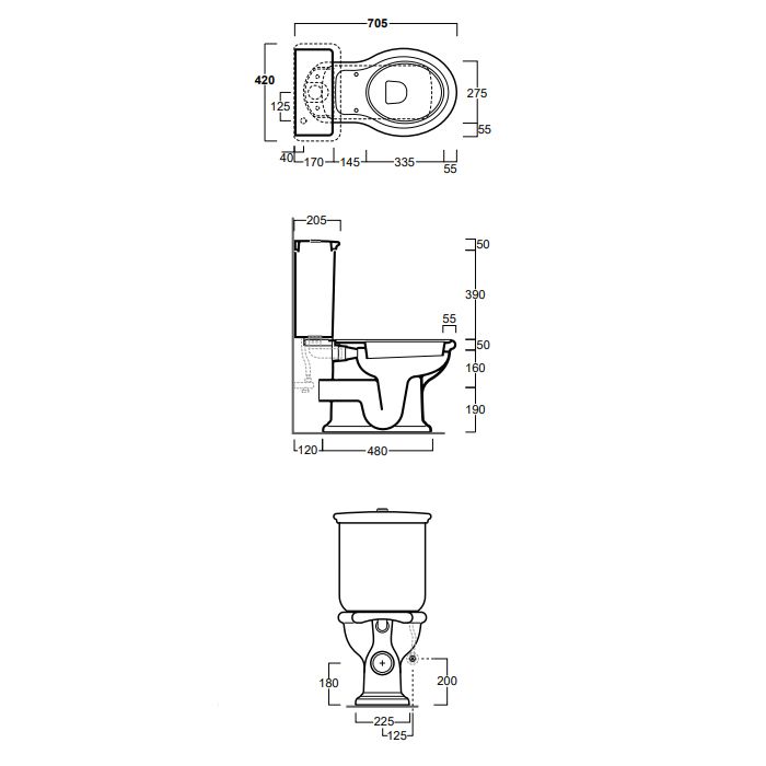 SIMAS Lante Унитаз моноблок с горизонтальным сливом, цвет белый
