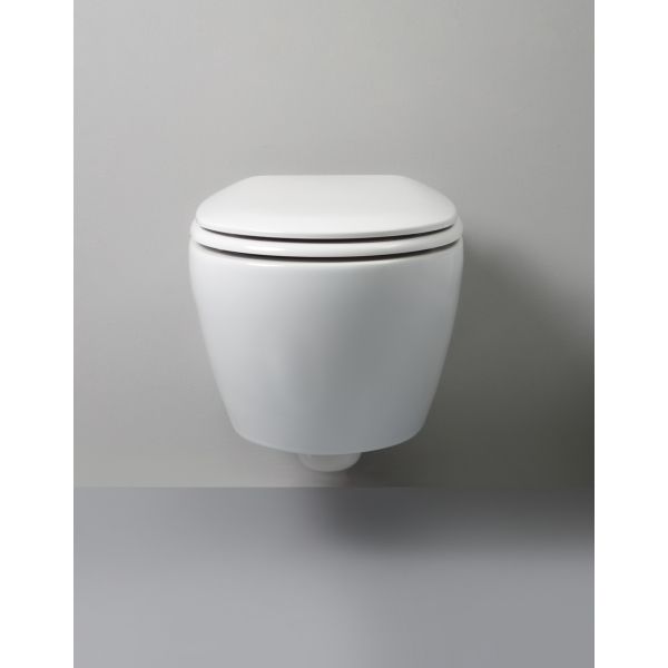 White Ceramic Basic, подвесной безободковый унитаз c крепежом, 50x36x26h см, цвет кофейный матовый