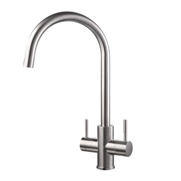 Смеситель для кухни двухзахватный WesnaArt EKO05-1102, сатин