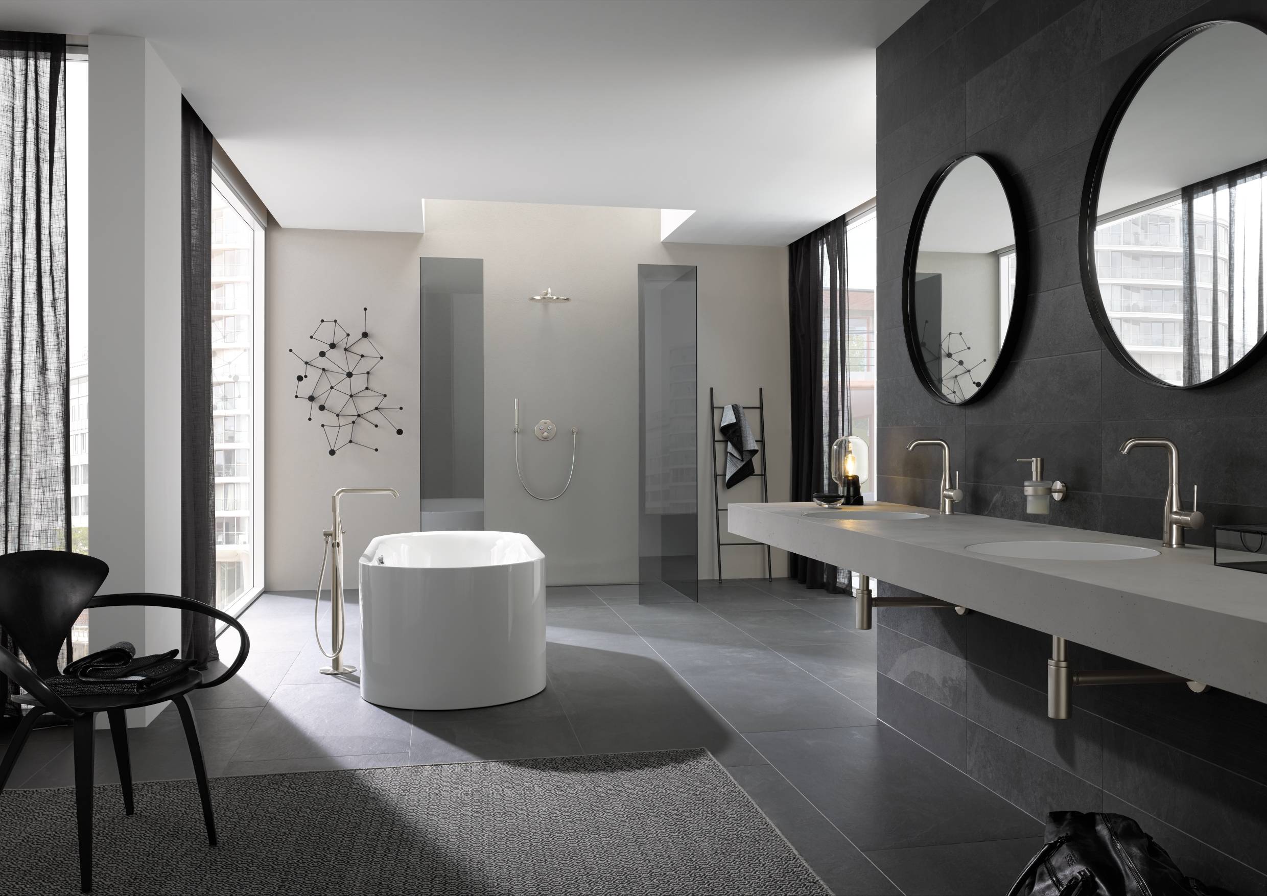 Смеситель для ванны GROHE Essence однорычажный, напольный монтаж, никель матовый (23491EN1) Смеситель для ванны GROHE Essence однорычажный, напольный монтаж, никель матовый (23491EN1)