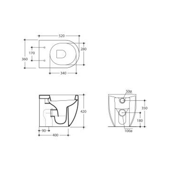 KERASAN бачок напольный UNICA, белый, с механизмом слива GEBERITхром