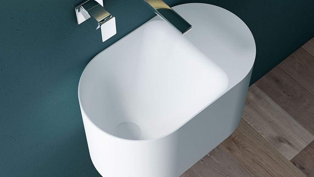 Zenon Guadiana, подвесная раковина закругленной формы, 50х30хh28 см, цвет белый матовый, артикул 4000.000.000.000.39674