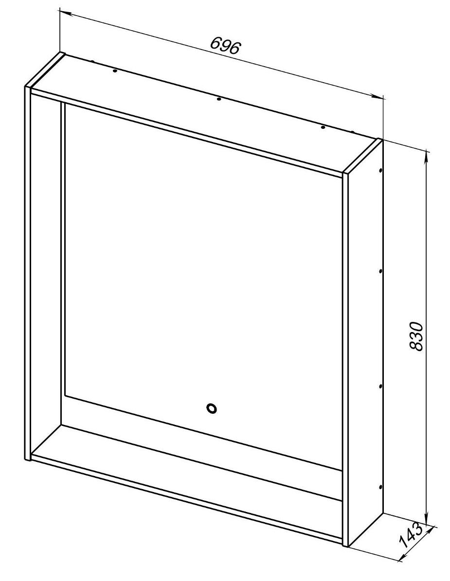 Зеркало Aquanet Милан 70 белый глянец Зеркало Aquanet Милан 70 белый глянец