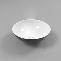 Умывальник WHITECROSS Cornelian D=43 (черный/белый глянец) иск. камень