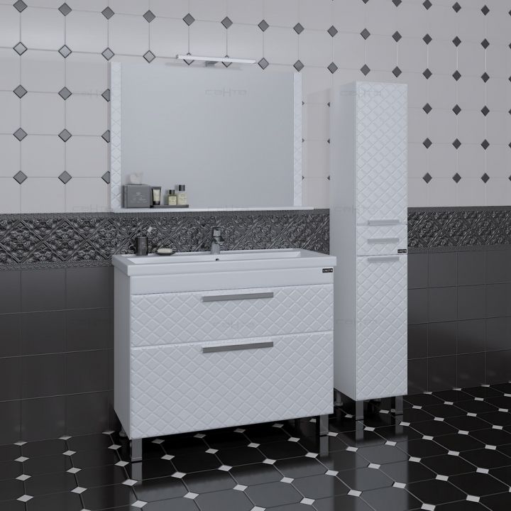 Зеркало СанТа Калипсо 100 117006 с подсветкой Белое