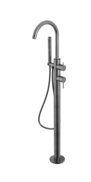 Oioli Micro, однорычажный напольный смеситель для ванны (излив 21.3 см), без вн/ч OIPIVP35001E, цвет оружейная сталь