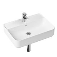 Комплект 3 в 1 Lavinia Boho Bathroom Sink Slim 21510387, накладная фарфоровая раковина 60 см, смеситель с донным клапаном, латунный сифон