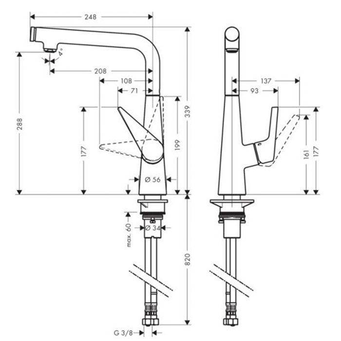 Смеситель для кухни, Hansgrohe, Talis Select M51, тип открывания воды-однорычажный, кнопка Select для комфортного включения/выключения воды, тип регулирования воды-керамический картридж, монтаж-на раковину/столешницу, отверстия для монтажа-1, высота, мм-3 Смеситель для кухни, Hansgrohe, Talis Select M51, тип открывания воды-однорычажный, кнопка Select для комфортного включения/выключения воды, тип регулирования воды-керамический картридж, монтаж-на раковину/столешницу, отверстия для монтажа-1, высота, мм-3