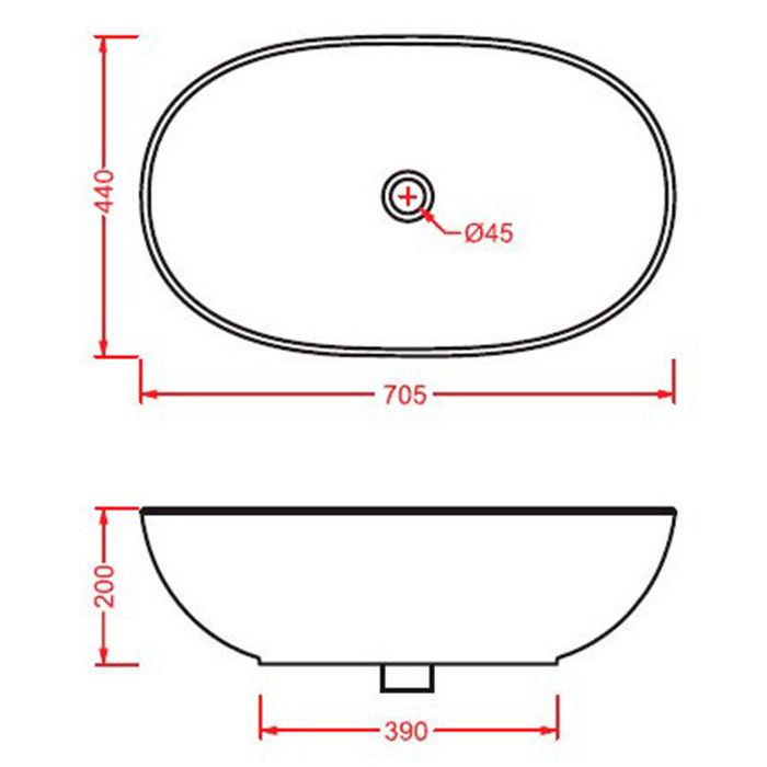 Artceram LA CIOTOLA Раковина накладная  70х44 см, без отв под смеситель, без слива перелива, цвет белый