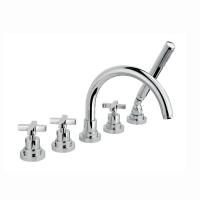 Nicolazzi M.Croce Смеситель на борт ванны  на 5 отверстий, с ручным душем, излив:  цвет: 218мм, хром