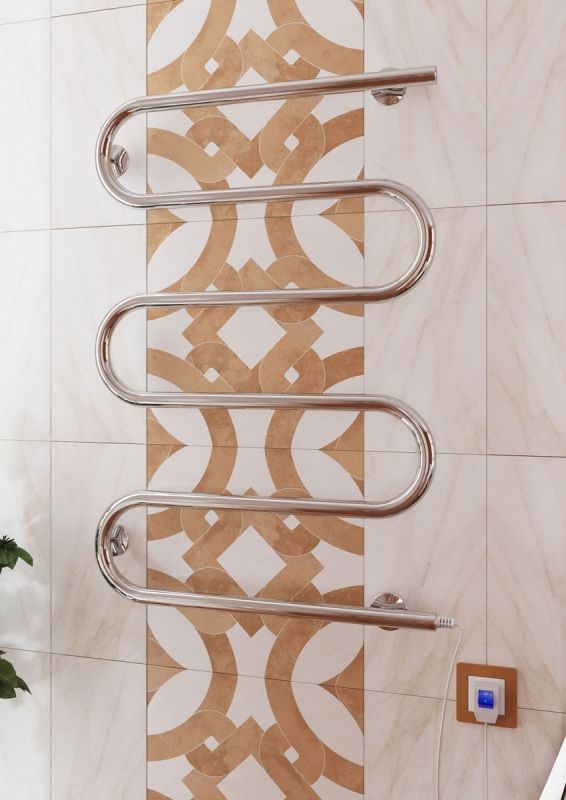 Электрический полотенцесушитель Terminus Ш-образный 500x800 4620768883965 Хром