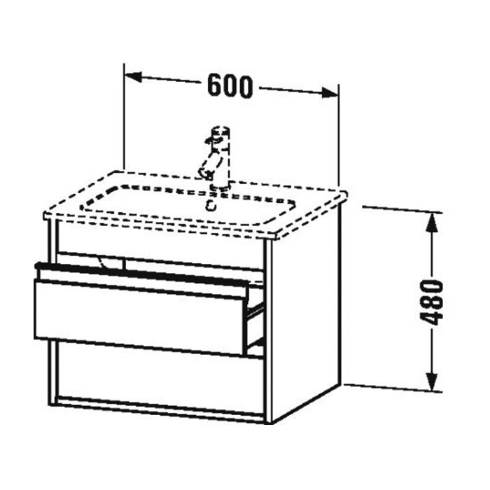 Duravit ME by Starck Раковина для мебели с перел., с 1 отв. под смес., 630x490мм, Цвет: Белый, артикул 2336630000