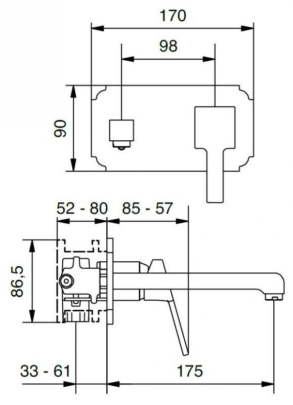 Встраиваемый смеситель для раковины CEZARES LEGEND-BLS2