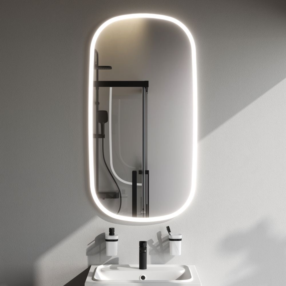 M8FMOX0651WGH Зеркало универсальное с контурной LED-подсветкой, ИК- сенсором, вытянутое, 65*124см