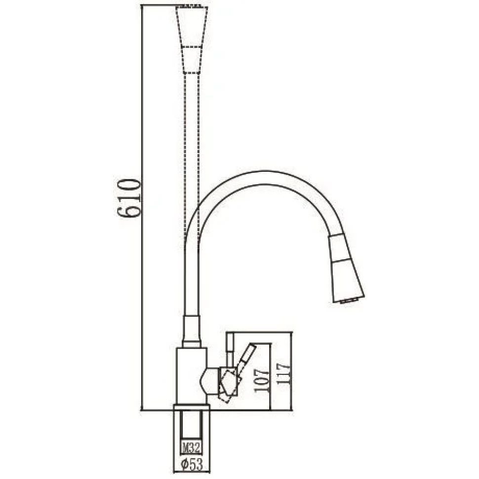 Смеситель для кухни Savol S-3002LM12, сатин
