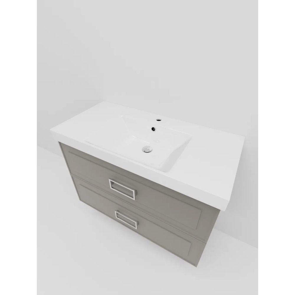 Тумба под раковину подвесная La Fenice Cubo TWIN FNC-01-CUB-C-100-2, бежевая, артикул FNC-01-CUB-C-100-2