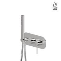 Newform XT Наружная часть встр. душ. смесителя на 2 выхода, ручной душ, кронштейн, на декоративной платине (для 31030), цвет: хром