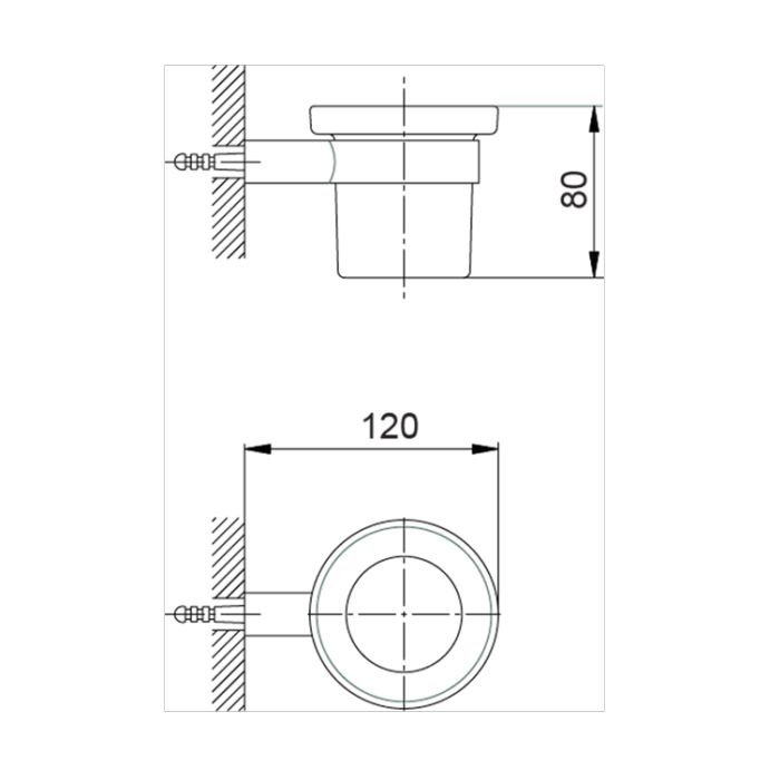 CISAL System Стакан подвесной, цвет матовое стекло/черный матовый
