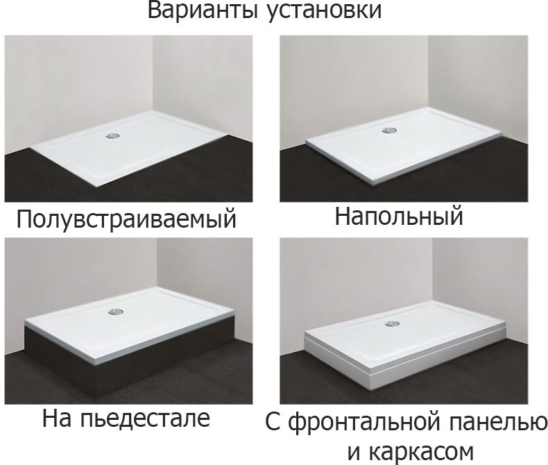 Поддон из стеклокомпозита Cezares Tray M A 100x100x4 Белый
