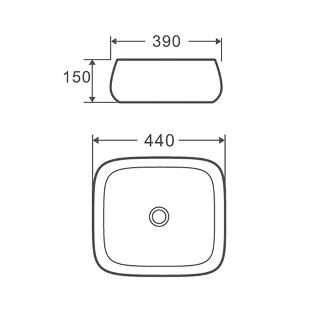 Раковина чаша Terminus Сицилия 01RN44x39x15W, белый, артикул 01RN44x39x15W