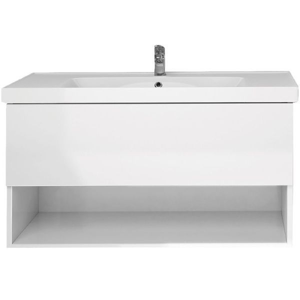 PERFECTO Тумба 90 см подвес. 1 ящ., push-to-open, белый глянец