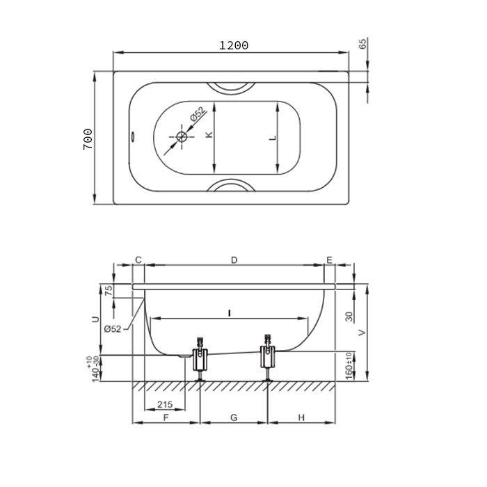 Bette LaBette Ванна стальная 120*70*39 см,  с самоочищающимся покрытием BetteGlasur ® Plus, белая