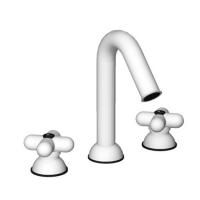 Fantini I Balocchi Смеситель для раковины, 3 отв., c нажимн. донным клапаном, излив 115мм,цвет: белый матовый