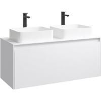 Mobi Корпус подвесной тумбы 120 см под умывальник , цвет белый глянец