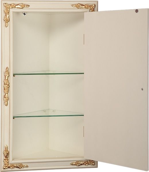 Зеркальный шкаф Migliore CDB 45 ML.COM-70.772 угловой R Слоновая кость с золотом