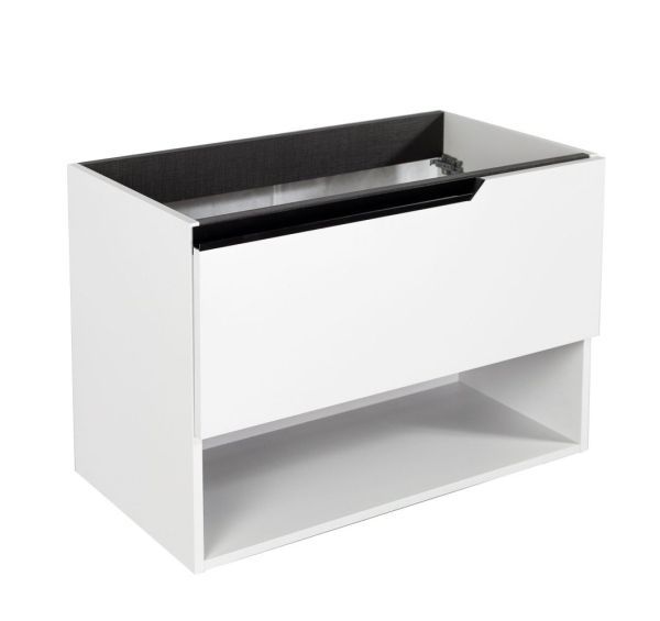 Visobath Eleven, тумба 80 см, 1 ящик и 1 открытая полка, цвет белый матовый лак (B-Ada)