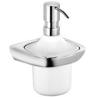 Дозатор подвесной KLUDI AMBIENTA 5397605 (фарфор, белый/хром, на стену, круглый, глянцевый), шт Дозатор подвесной KLUDI AMBIENTA 5397605 (фарфор, белый/хром, на стену, круглый, глянцевый), шт