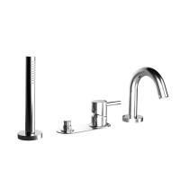 Bongio ON Смеситель на борт ванны с выдвижным ручным душем, цвет хром